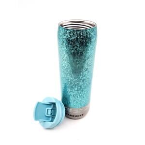 Starbucks Teal Sparkling Crackle Stainless Steel Tumbler / Collectible Tumbler
